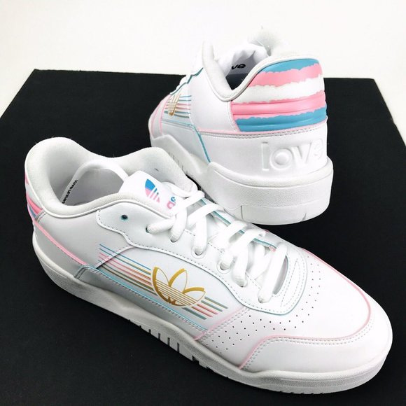 adidas Other - Adidas Carrera Low Pride Men's White Pink Casual Lace Up Sneakers Sz 10.5 FY9018